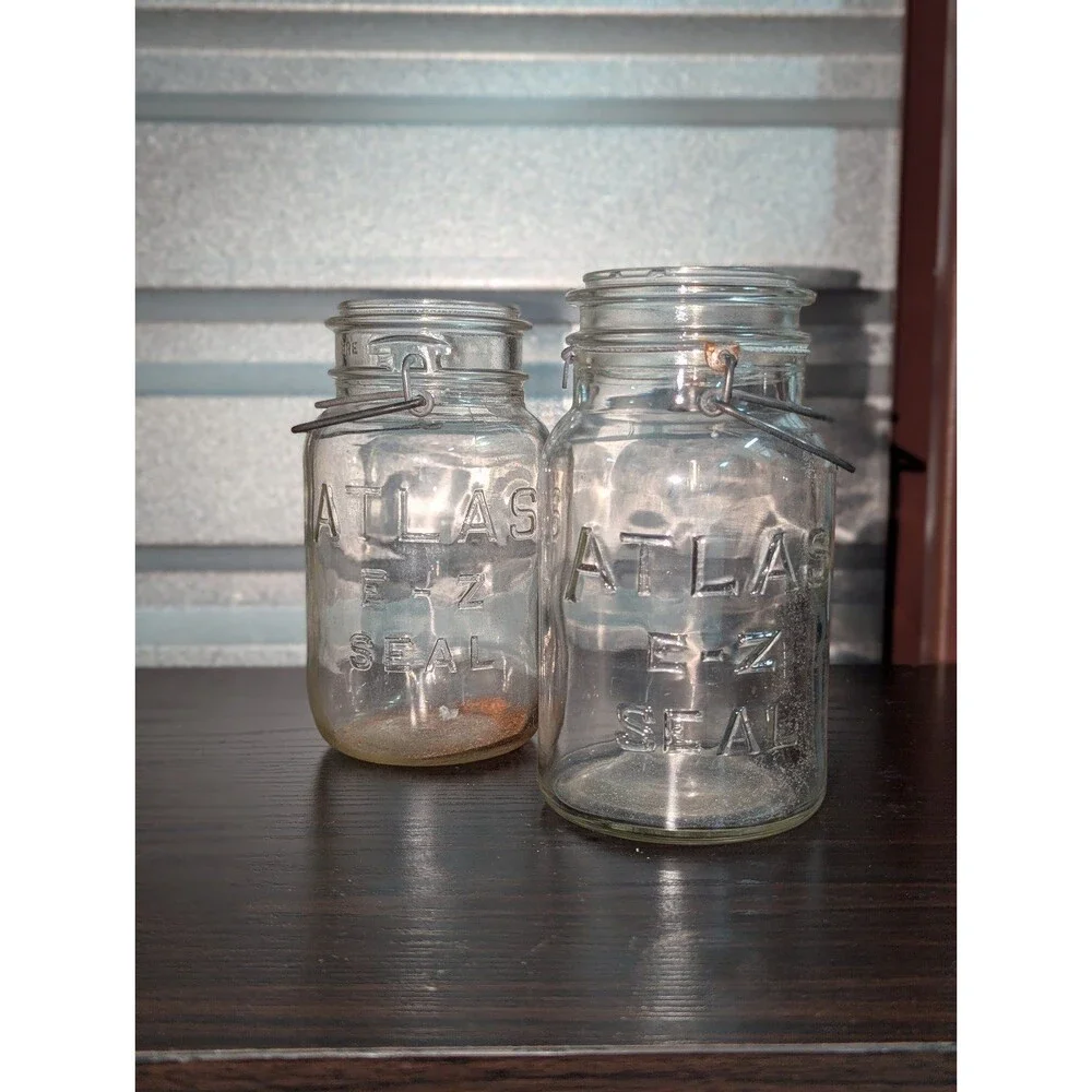 Set of two vintage ATLAS mason jars